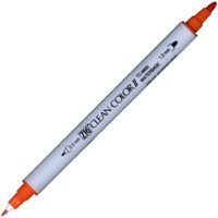 Kuretake Fude Brush Pen Twin ZIG Clean Color II, No.23, Scarlet Red (TC-6600-023)