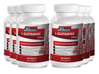 Amino acids bcaa powder - L Glutamine 500mg - Great for muscle gain (6 Bottles - 600 Tablets)