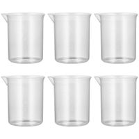 BESTOMZ Plastic Graduated Beakers Transparent Lab Measuring Cup 100mL Set of 6