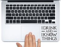 Tyrion Lannister Quote Game of Thrones Printed Trackpad Clear Vinyl Decal Sticker Compatible with Apple MacBook Pro Air 11" 12" 13" 15" All Years Laptop Trackpad Keyboard (11 " Macbook Air)