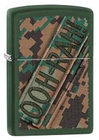 Zippo USMC Ooh Rah Camo Green Matte Pocket Lighter