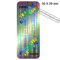 60 Tamper Proof Stickers, Durable Security Labels, Premium Tamper Evident Labels, Holographic Warranty Void Stickers with Unique Sequential Serial Numbers 2" x 0.79"(50 x 20mm) by Security Hologram.