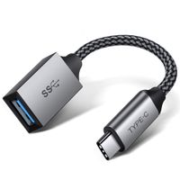 Eakase USB C to USB Adapter, 0.5ft Type C 3.0 OTG Cable 2 Pack On The Go Type C Male to USB A Female Adapter Compatible with New Macbook Pro 2018/2017,Samsung Galaxy S8/S9 Plus/Note 8,Pixel 2 etc-Grey