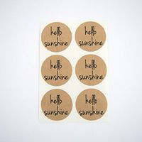 Hello Sunshine Round Stickers, Circle Seals and Labels by Once Upon Supplies, Kraft Brown, 1.5 Inches, 30 Stickers