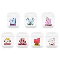 Youyouchard Kpop BTS Airpods Case, KOYA RJ SHOOKY MANG CHIMMY TATA Cooky Airpods Case AirPods Accessories Portable & Protective Transparent Cover Case for Airpods(7PCS)