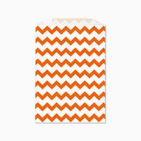 Orange Horizontal Stripes Flat Paper Bags 5 X 7 1/2 Inches Set of 25 Bags, Made in USA