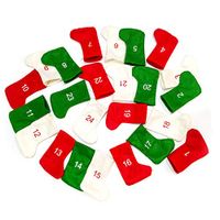 Y-QUARTER Creative Christmas Gift Bag- 24 Days Countdown Advent - Christmas Stockings for Holiday Party Christmas Decorations，Felt Christmas Countdown 2020