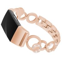 elecfan Stainless Steel Band for Fitbit Charge 2,Adjustable Wristband Band Replacement Stainless Rhinestone Bracelet Band for iFitbit Charge 2 - Dark Gold