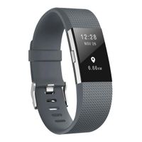 Smasy Replacement Bands Compatible with Fitbit Charge 2, Soft Silicone Adjustable Sport Wristbands Small Large (Gray, Small(5.5"-6.7"))