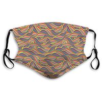 Fashion Comfortable Windproof mask,Abstract Swirls with Many Colors Flowing Waves Pattern Illustration with Stripes,Printed Facial Decorations for Unisex M
