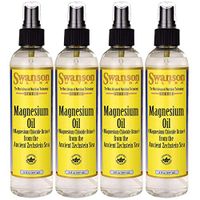 Swanson Magnesium Oil Spray Zechstein Magnesium Soothes Muscles Nourishes Skin Stress Relief Sleep Rapid Absorption Dr. Barbara Hendel's Formula 8 fl oz (237 ml) Liquid (4 Pack)