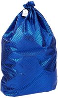 K-Kraft Extra Large Jumbo Giant Gift Wrap Bag, Eco-Friendly Reusable Solution Hanukkah, Christmas, Birthdays (Festive Blue Stripes, 36 x 44 inches)