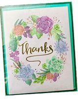 Design Design Succulent Premium Thank You Blank Note Cards (139-09397), Window Box Set of 16