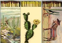 Southwest Themed Match Boxes with Wooden Matches | Set of 3 Decorative Match Boxes