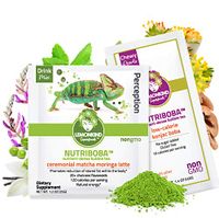 NUTRIBOBA Superfood Weight Loss Matcha Green Tea Latte, Energy & Stress Relief (Organic Moringa + Maca + Mushrooms)- Complete Vegan Protein Gluten-Free Meal Supplement, Hot/Cold, 10 Bubble Tea Lattes