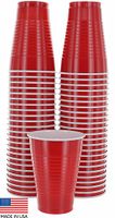 Amcrate Red Colored 12-Ounce Disposable Plastic Party Cups - Ideal for Weddings, Party’s, Birthdays, Dinners, Lunch’s. (Pack of 50)