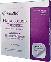 ReliaMed Sterile Latex-Free Hydrocolloid Dressing with Foam Back 4" x 4" (5/box) (Box of 5 Each)