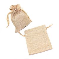 MW 25PCS 4" x 6" Burlap Bag with Satin Drawstring - Gift Bag for Wedding Party and DIY Craft (Beige)