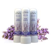 Portable Lavender Aromatherapy Nasal Inhaler - Personal Pocket Essential Oil Diffuser - Mini Container for Easy Travel - Set of 3 (RELAX, 3-Pack)