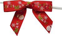 Baywind Limtied-Red Snowman Twist Tie Bows- 50pc