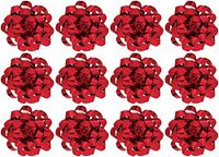PMU Gift Bows Confetti, Large, Metallic Red (12/Pkg) Pkg/1