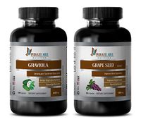 Metabolism Boost - Grape Seed Extract - GRAVIOLA - Grape Seed Seed Extract - (2 Bottles Combo)