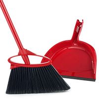 O-Cedar Angler Angle Broom with Dust Pan -This Angle broom has double bristle technology with soft grey bristles to collect fine dust and hair as well as firm black bristles.