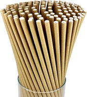 100% Compostable Drinking Biodegradable Eco-Friendly Bulk Paper Straw, 400 Brown Foil Bulk Paper Straws