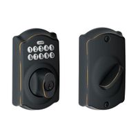 Schlage BE365VCAM716 BE365CAM716 BE365 Camelot Keypad Deadbolt, Aged Bronze