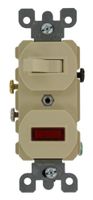 Leviton 5336-I 20 Amp, 120 Volt, Duplex Style Single-Pole/Neon Pilot AC Combination Switch, Commercial Grade, Ivory