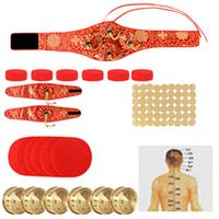 OUYANGHENGZHI Chinese Traditional Personal Care Kits Home Moxibustion Tool Hot Compress Bag (4联, 6铜灸盒+2单联+1板艾柱)