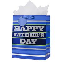 Hallmark 5WDB2104 Bag with Tissue, Large Blue Stripes