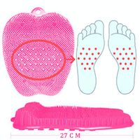 Shower Foot Massager Scrubber Brush Cleaner with Non Slip Suction Cups,YOLAKI Silicone Foot Brush Foot Massager Pad Improves Foot Circulation & Reduces Foot Pain(Pink)