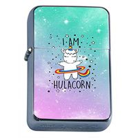 I Am Hulacorn Flip Top Dual Torch Em1 Smoking Cigarette Silver Refillable Dual Flame
