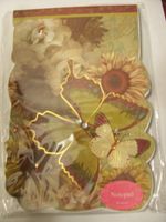 Shaped Embeliished 80 Sheet Notepad ~ Butterfly and Flowers