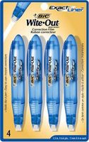 BIC Wite-Out Exact Liner Correction Tape, White, 4 Tapes (3 Packages of 4 Tapes)