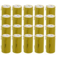 20x Exell D Size 1.2V 4000mAh NiCD Rechargeable Batteries with Tabs for meters, radios, hybrid automobiles, high power static applications (Telecoms, UPS and Smart grid), radio controlled devices