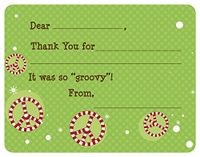 Candy Cane Peace Fill-in Thank You Note Cards for Kids, 5.5" X 4.25" Notecards with White Envelopes