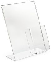 Displays2go Set of 10, Sign Frames for 8-1/2 x 11 Inches Prints and 4w Brochure Dispensers, Literature Displays with Slant Back Style, Slide in Signage from The Side (8511ASHC)