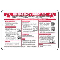 SN-7Hx10W-VAD-TED-EMERGENCY First AID IN7" H x 10" W Vinyl Duroshield Topcoat
