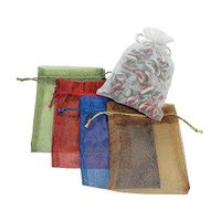 Fun Express - Lg Sheer Mesh Drawstring Gift Bags - Party Supplies - Bags - Fabric & Textile Bags - 12 Pieces