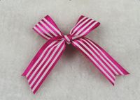 30/pcs Ribbon Bows Flower The Stripes Appliques Sewing Craft Lots Upick (Rose)