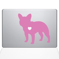 The Decal Guru I Love My French Bulldog Decal Vinyl Sticker, 13" MacBook Pro (2015 & Older Models), Pink (1480-MAC-13P-BG)
