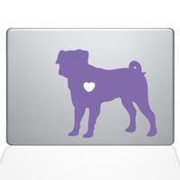 The Decal Guru I Love My Pug Decal Vinyl Sticker, 13" MacBook Air, Lavender (1487-MAC-13A-LAV)