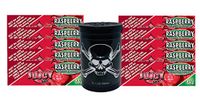 Herb Airtight Container Fresh Kettle with Juicy Jay's Raspberry 1.25 Flavored Hemp Rolling Papers 10 Count DC Crafts Nation- Jolly Roger