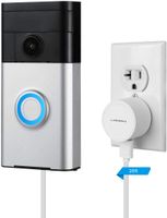 LANMU Power Adapter for Ring Doorbell,26ft Weatherproof outdoor Power Supply Cable for Ring Wi-Fi Enabled Video Doorbell with Charger,UL Certified (White)