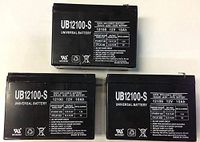 Universal Power Group 12V 10Ah Currie eZip 500, E-500, E500 Scooter Battery - 3 Pack