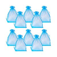 PH PandaHall 100 Pcs 5.9x3.9'' Blue Drawstring Organza Gift Bags Wedding Party Candy Favor Bags Jewelry Pouches Wrap