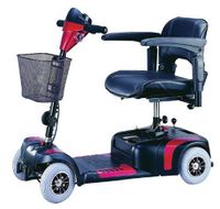 Drive Medical Phoenix 4 Wheel Compact Portable Travel Power Scooter, Red/Blue