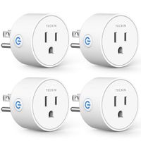 Smart Plug Compatible with Alexa Google Assistant IFTTT for Voice Control, Teckin Mini Smart Outlet Wifi Socket with Timer Function, No Hub Required, White FCC ETL Certified